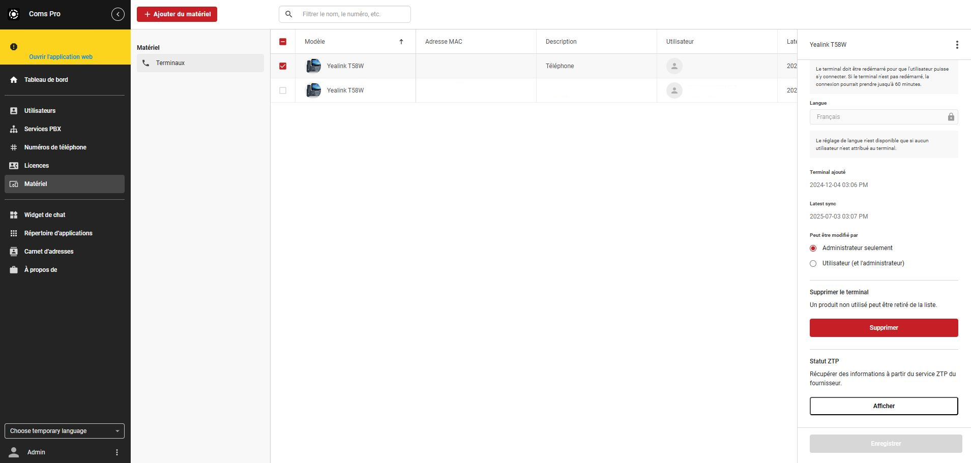 Coms Pro comment supprimer des équipements depuis mon interface administrateur 2.png