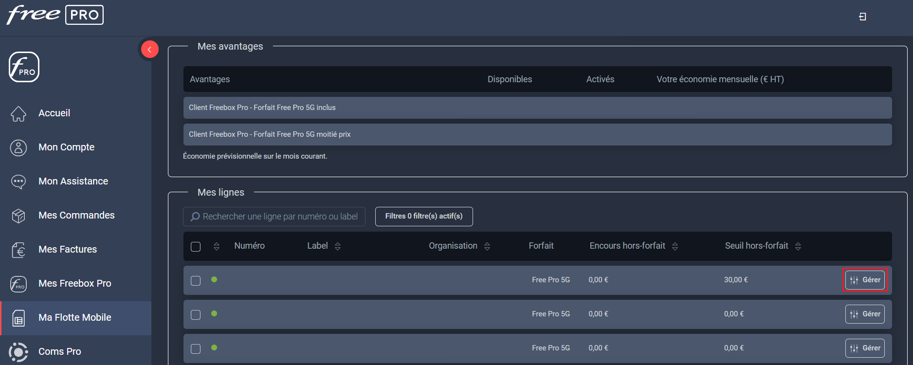 gérer le seuil de hors-forfait