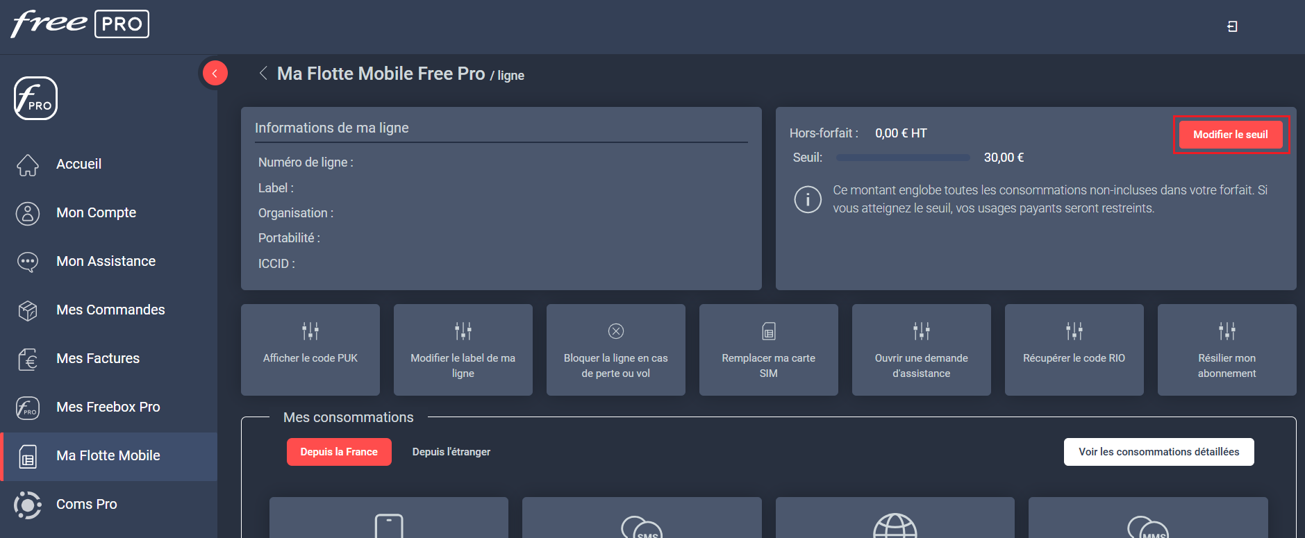 modifier le seuil de hors-forfait